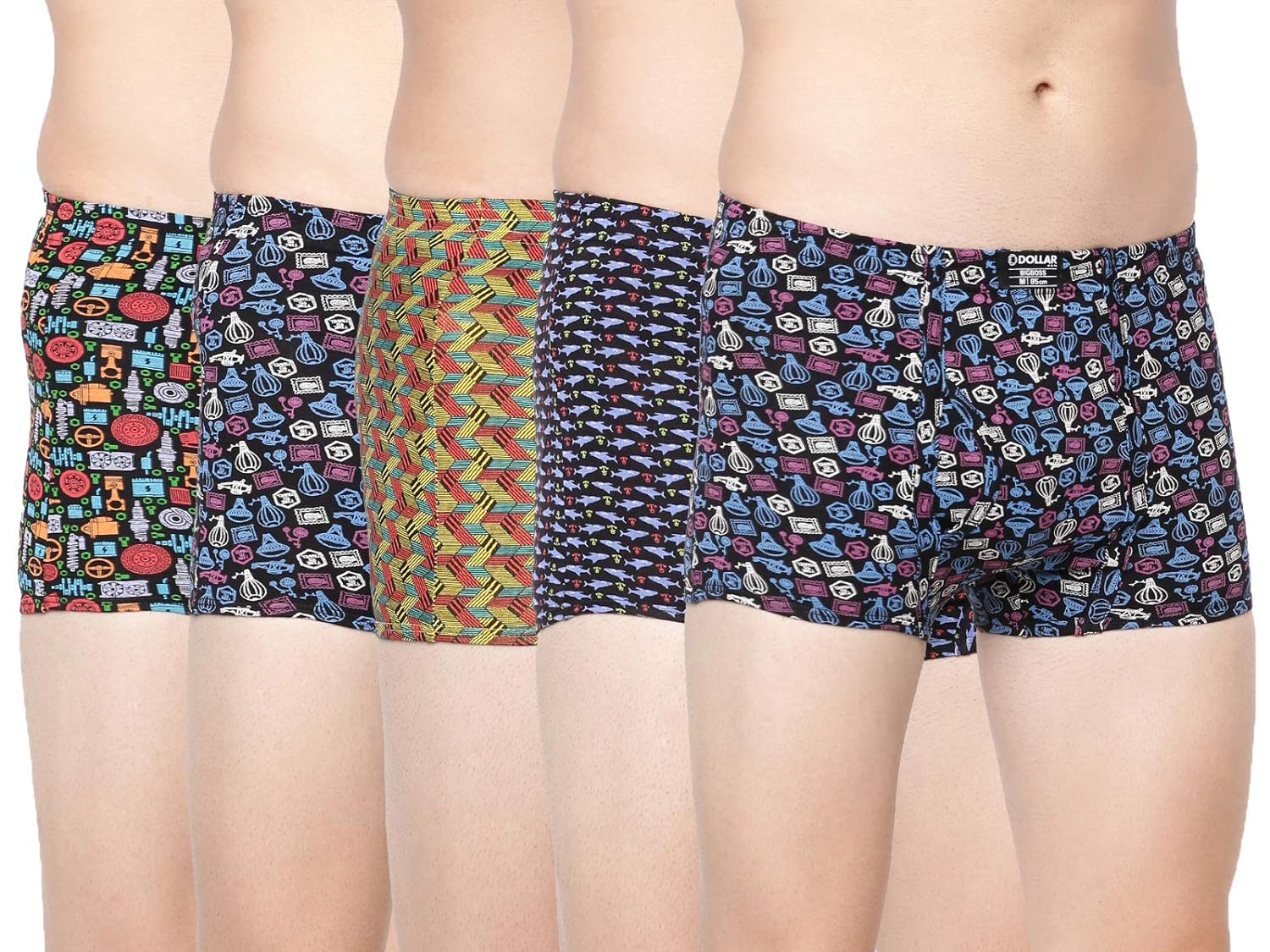 Dollar Bigboss Men's Cotton Modern Regular Graphic Trunk  size L  (Pack of 1)