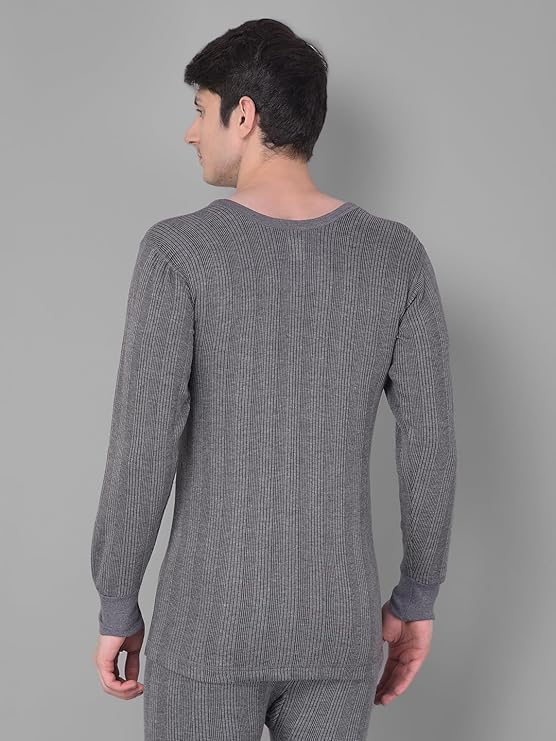 Dollar Ultra Mens Full Sleeve Round Neck Thermal Top Grey Size M 85 cm