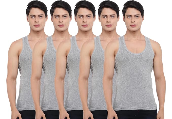 Dollar Bigboss Men's Solid Regular Fit Vest Grey Colour M, L XL