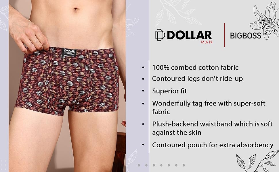 Dollar Bigboss Men's Assorted   Printed Trunk All Size (80 cm to 100 cm )