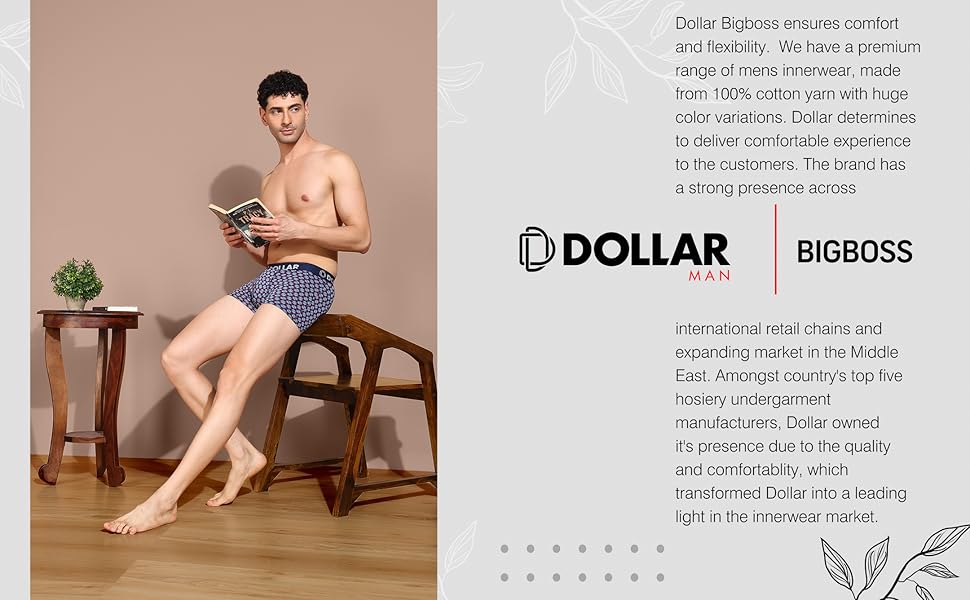 Dollar Bigboss Men's Assorted Cotton Trunk BTR17  Size M to XXL (Colour may vary)