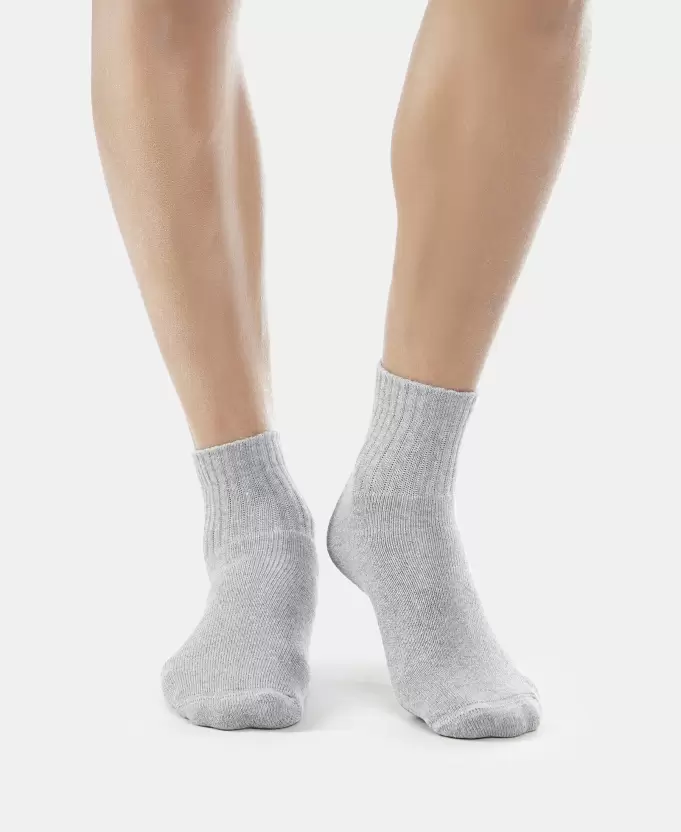 Jockey 7036 Men's Compact Cotton Terry Ankle Length Socks With Stay Fresh Treatment