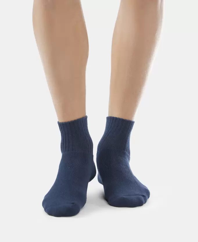 Jockey 7036 Men's Compact Cotton Terry Ankle Length Socks With Stay Fresh Treatment