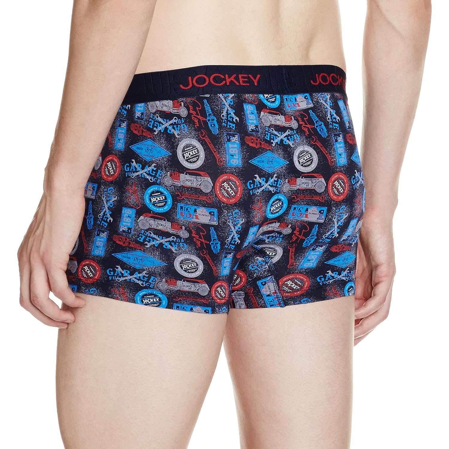 Jockey US63 Men's Super Combed Cotton Elastane Stretch Printed Trunk with Ultrasoft Waistband - L size 90-95 cm (Pack of 1 Prints May Vary)