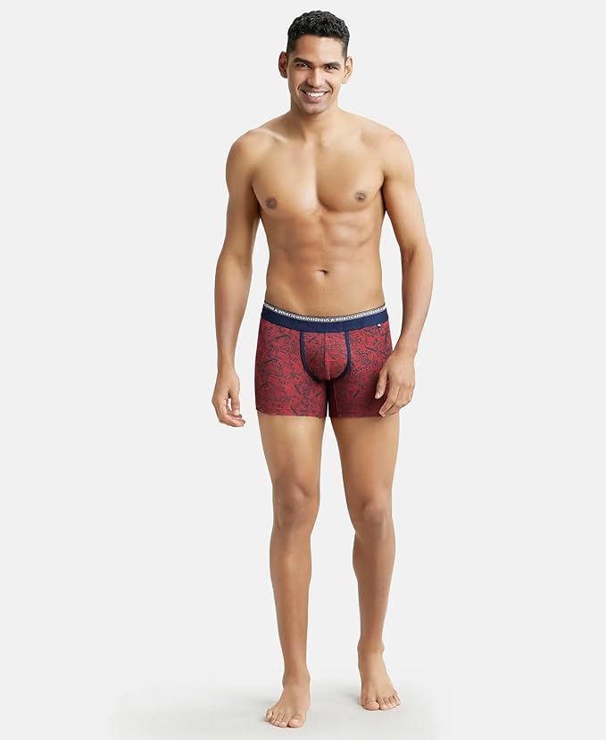 Jockey US63 Men's Super Combed Cotton Elastane Stretch Printed Trunk with Ultrasoft Waistband - L size 90-95 cm (Pack of 1 Prints May Vary)