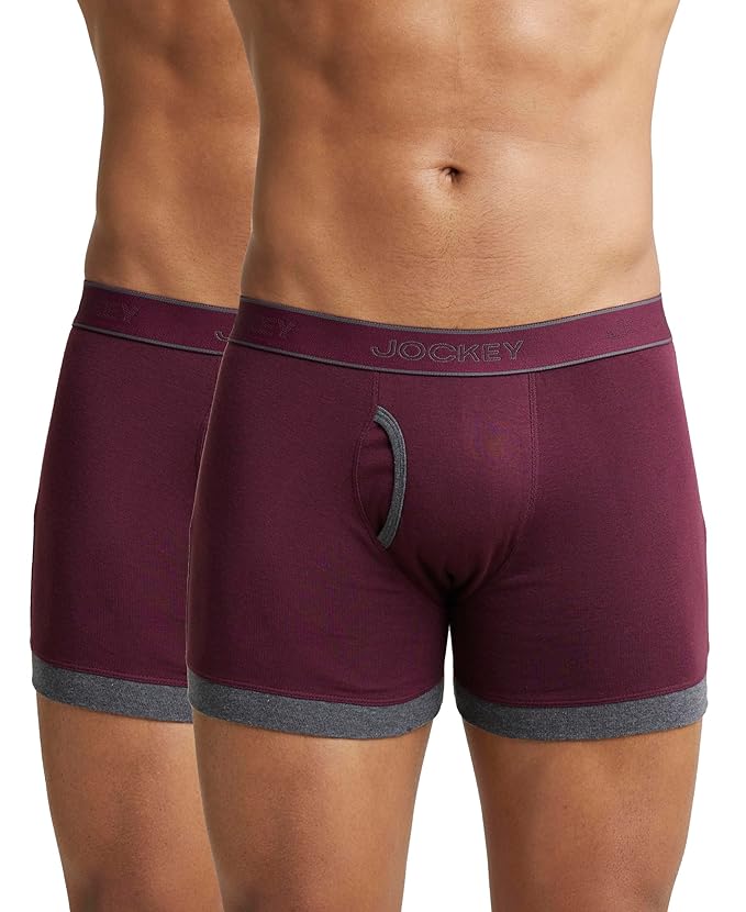 Jockey 1017 Men's Super Combed Cotton Rib Solid Boxer Brief with Stay Fresh Properties (Pack of 1) size M 80-85 cm