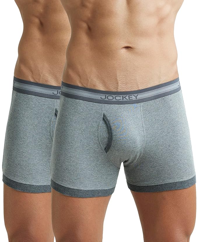 Jockey 1017 Men's Super Combed Cotton Rib Solid Boxer Brief with Stay Fresh Properties (Pack of 1) size L 90-95 cm