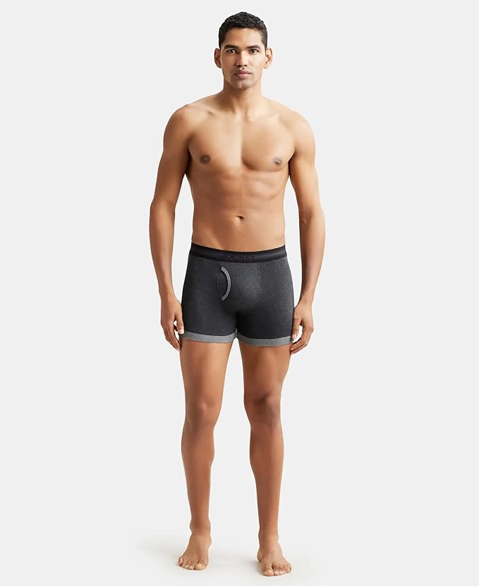Jockey 1017 Men's Super Combed Cotton Rib Solid Boxer Brief with Stay Fresh Properties (Pack of 1) size L 90-95 cm