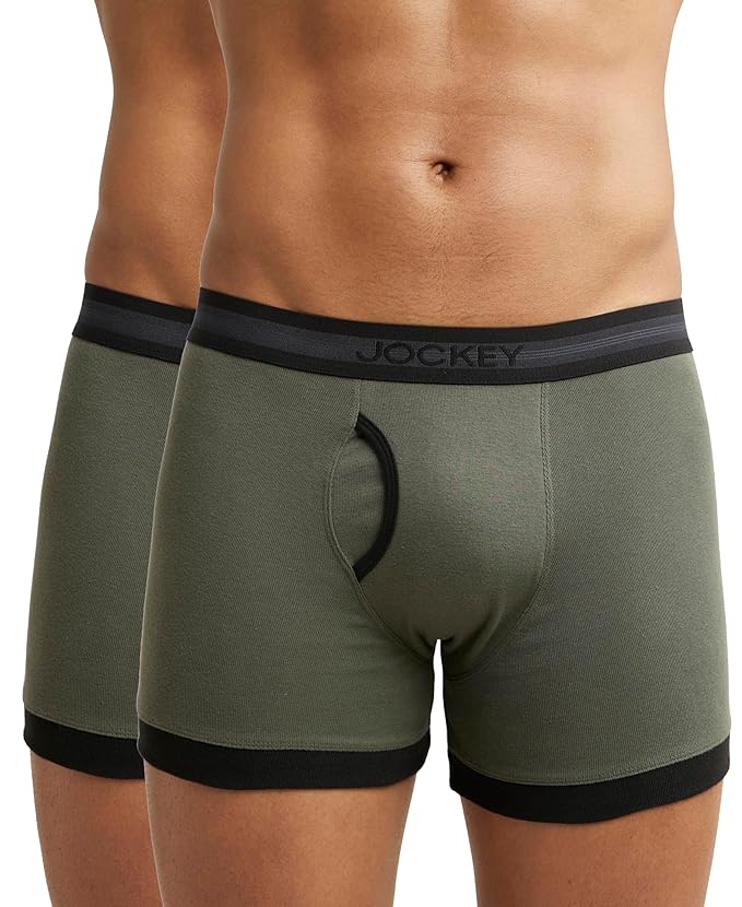 Jockey 1017 Men's Super Combed Cotton Rib Solid Boxer Brief with Stay Fresh Properties (Pack of 1) size L 90-95 cm