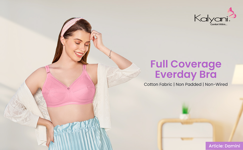 Kalyani Damini Full Coverage Non Padded Cotton Everyday Bra 90B (36cm)