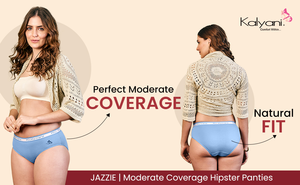 Kalyani Jazzie Ladies  Girls Mid Waist Hipster Underwear  XL (95cm) (Colour may Vary)