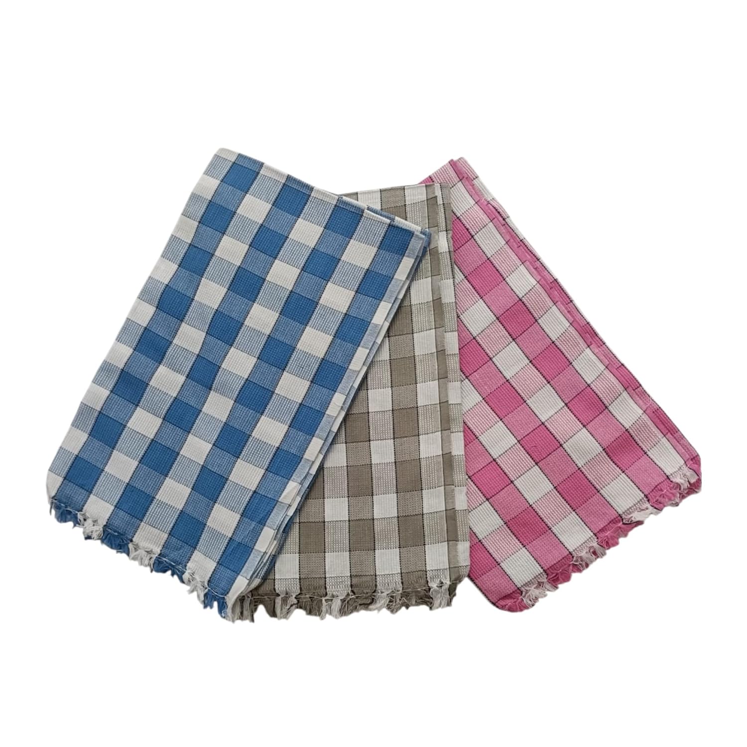 Premium Cotton  Bath Towels – 100% Pure Cotton | Heavy Quality, Super Absorbent Towel for Men, Women & Kids, Quick Dry | Multicolor Checks  | Size: 30 x 60 inches