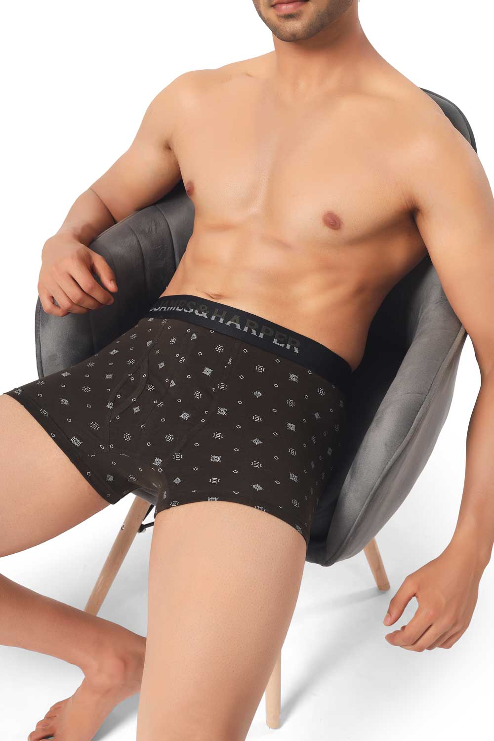 James & Harper Men's Printed Samrat Trunk Size 80 cm to 100 cm