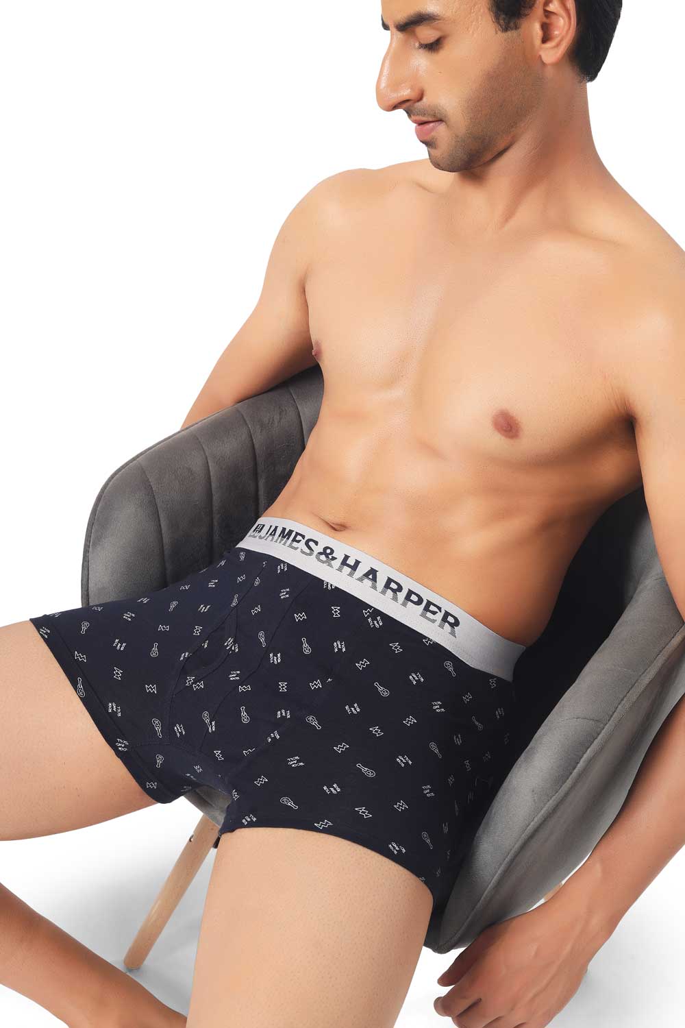 James & Harper Men's Printed Samrat Trunk Size 80 cm to 100 cm