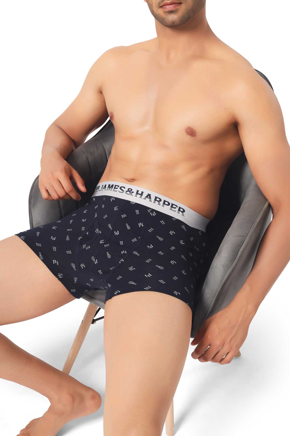 James & Harper Men's Printed Samrat Trunk Size 80 cm to 100 cm