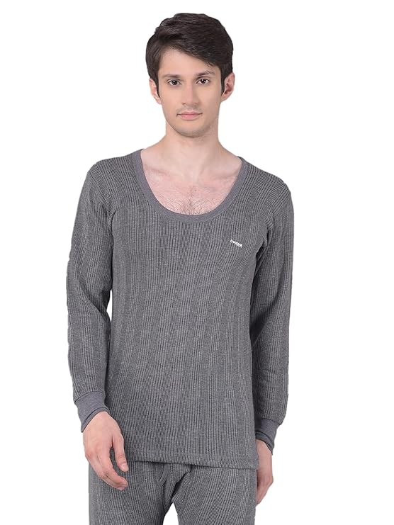 Dollar Ultra Mens Full Sleeve Round Neck Thermal Top Grey Size M 85 cm