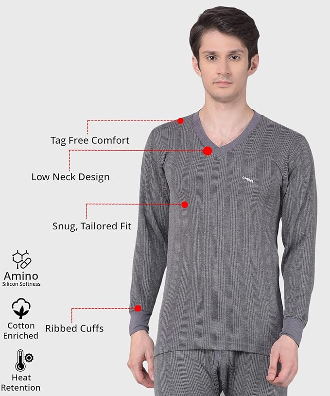 Dollar Ultra Mens Thermal V Neck Full Sleeve Top