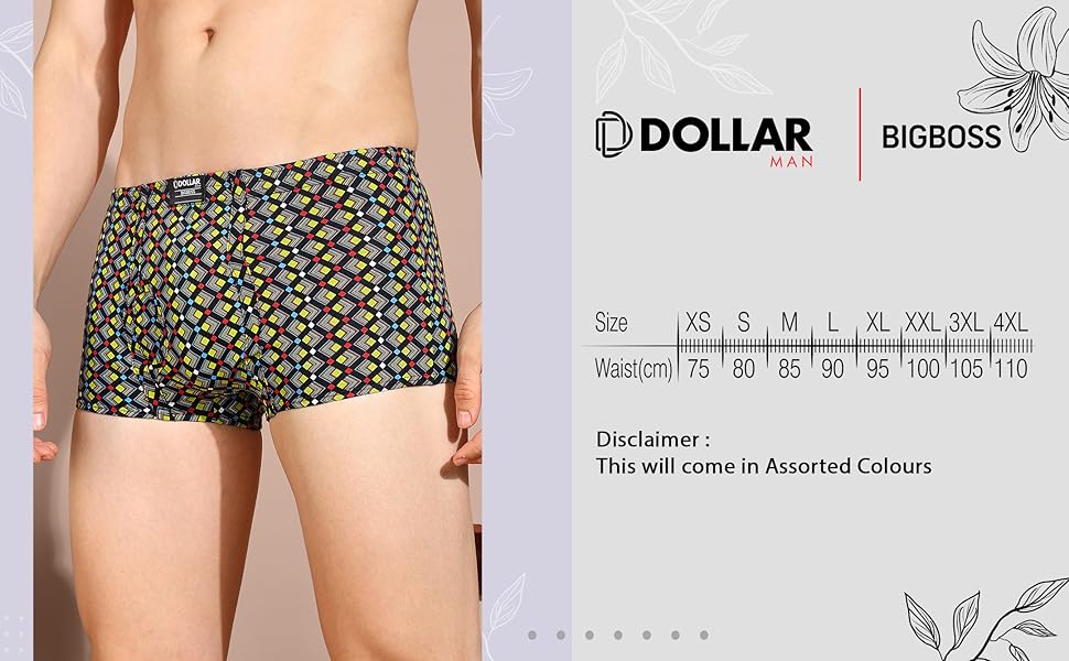 Dollar Bigboss Men's Assorted   Printed Trunk All Size (80 cm to 100 cm )