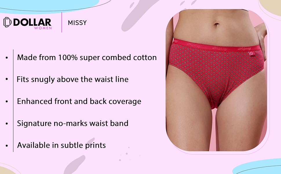 Dollar Women's Hipster Panties Size 80 cm to 110 cm Colour