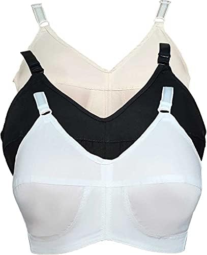 Teenager Bra Women's Cotton Non Padded Wired Regular, Full-Coverage Bra (Teenager 36D WBS_White, Black, Skin_36)