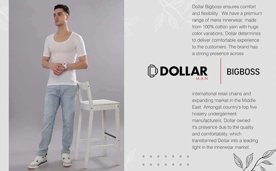 Dollar Bigboss Men's Solid Vest (All Sizes from 80 cm to 100 cm)