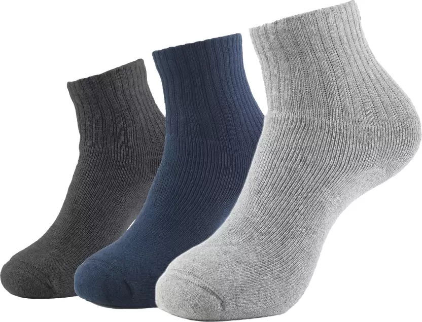 Jockey 7036 Men's Compact Cotton Terry Ankle Length Socks With Stay Fresh Treatment