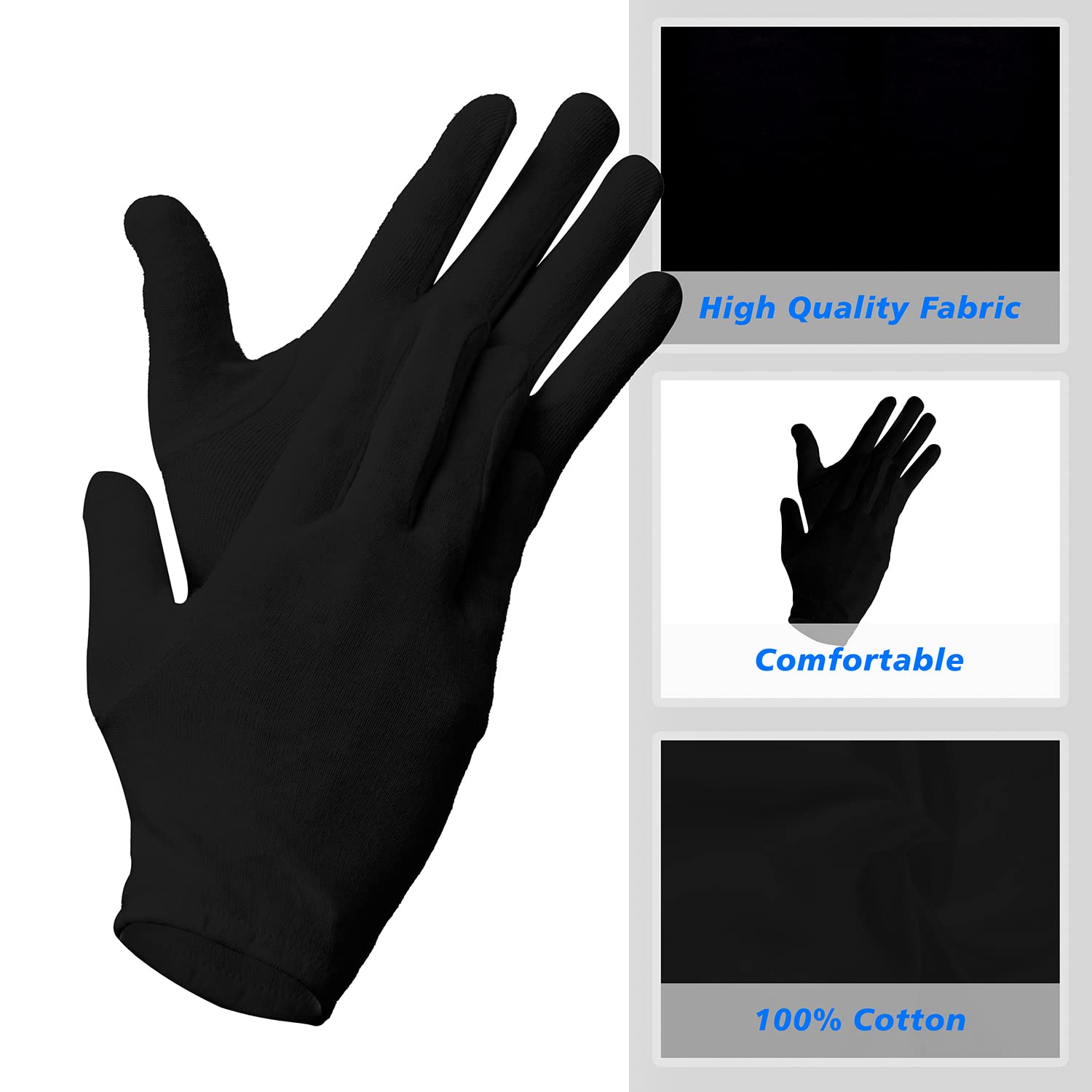 Cotton Summer Gloves | Protection Cotton Gloves for Sun Burns | Dust | Pollution | Gloves For Women and Men | Pack of 1 Pair | Black