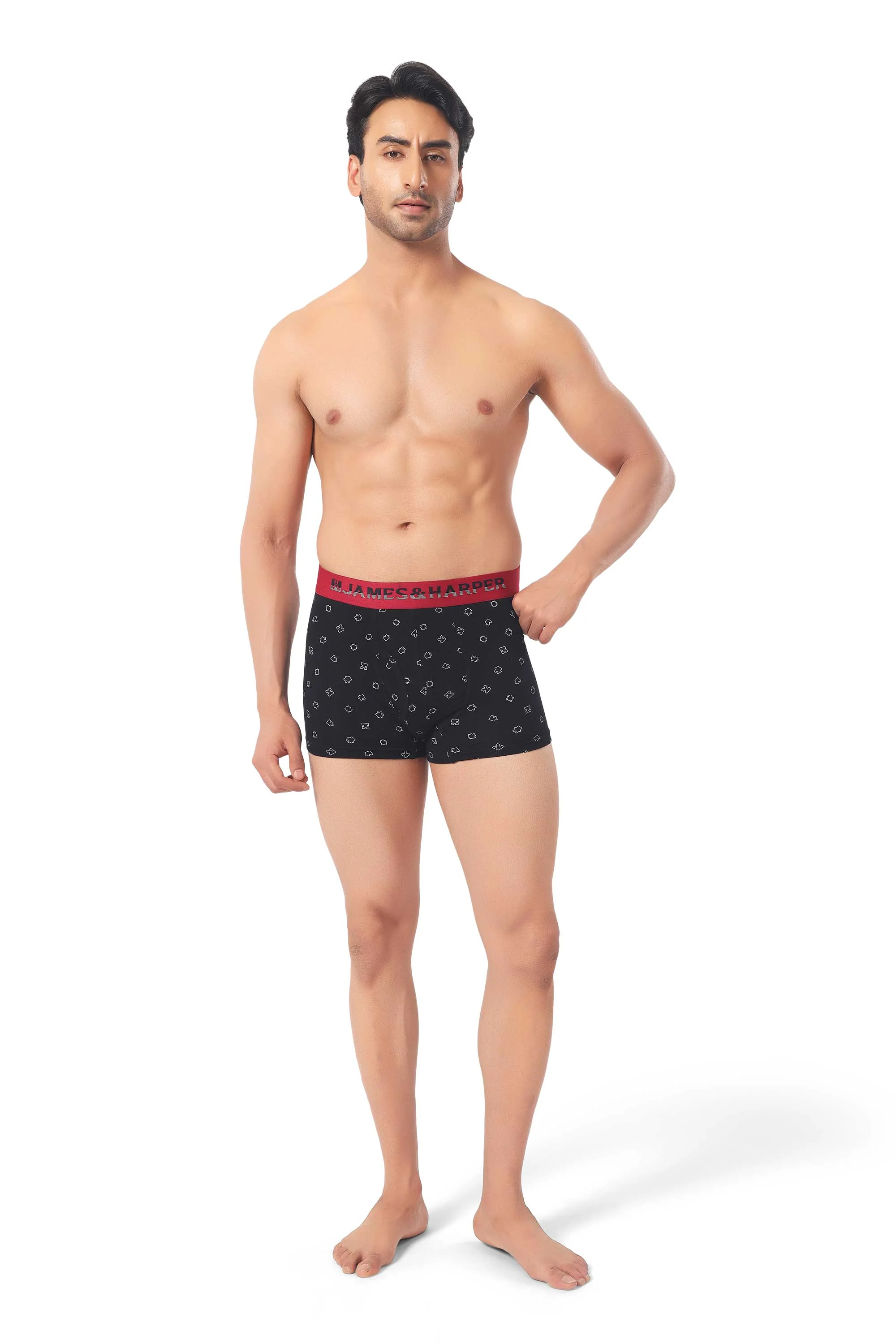 James & Harper Men's Printed Samrat Trunk Size 85 cm Pack of 3