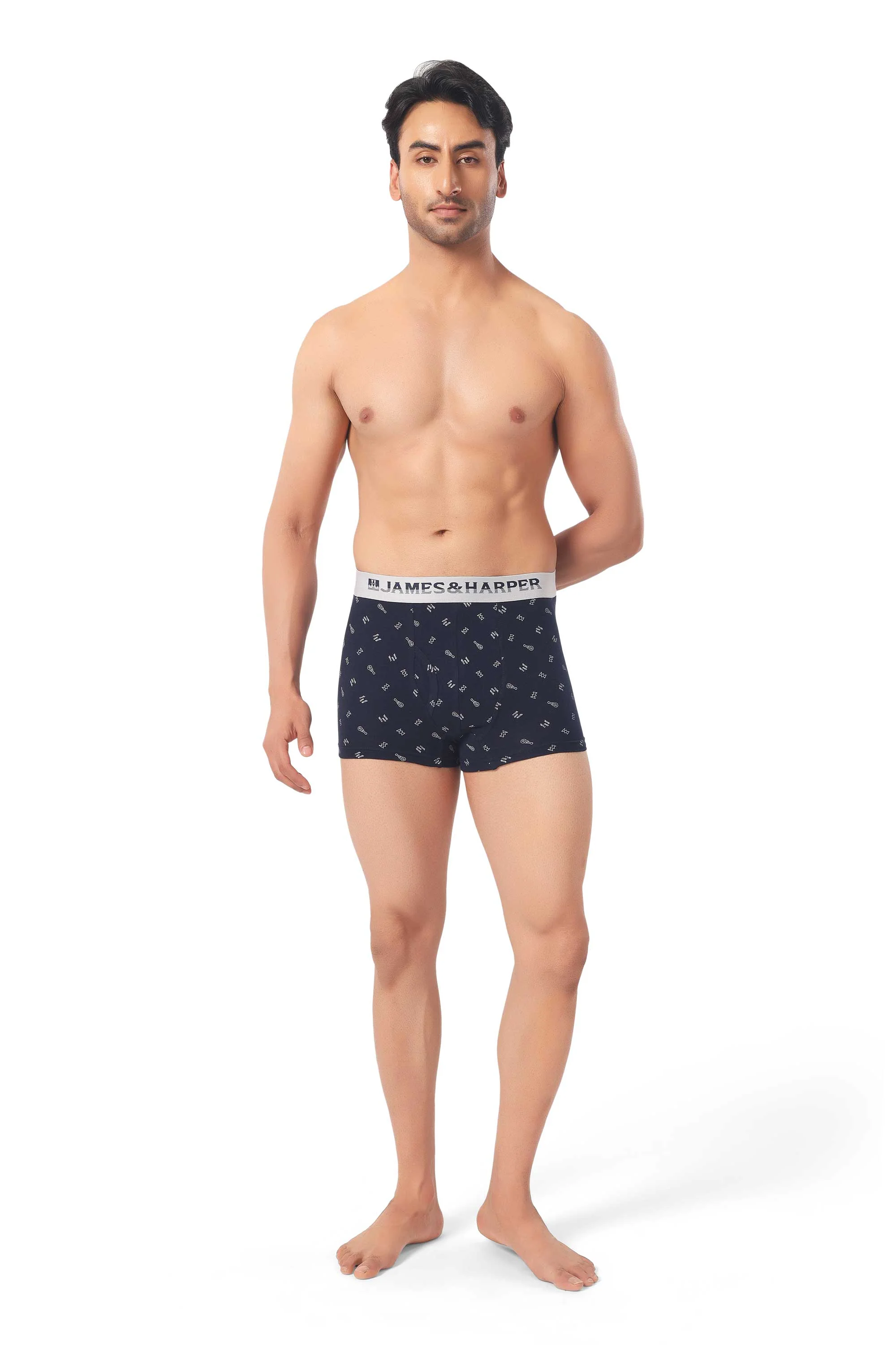 James & Harper Men's Printed Samrat Trunk Size 85 cm Pack of 3
