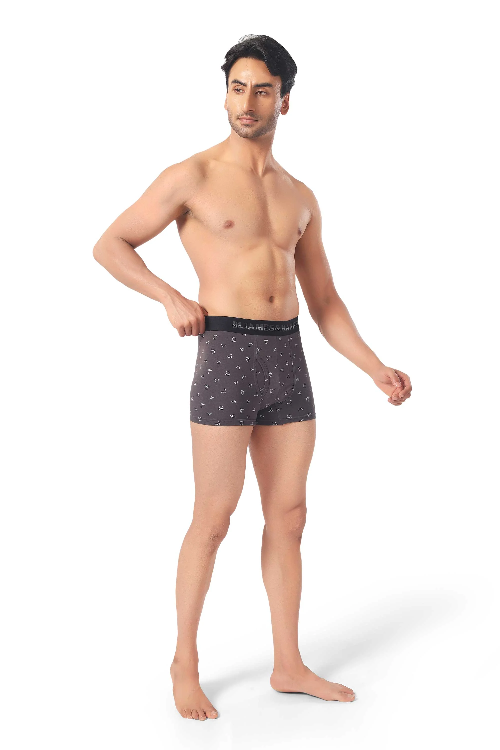 James & Harper Men's Printed Samrat Trunk Size 85 cm Pack of 3