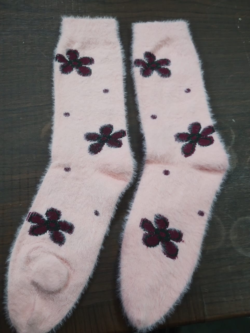 Winter Socks – Soft Fleece Floral Design for Girls & ladies