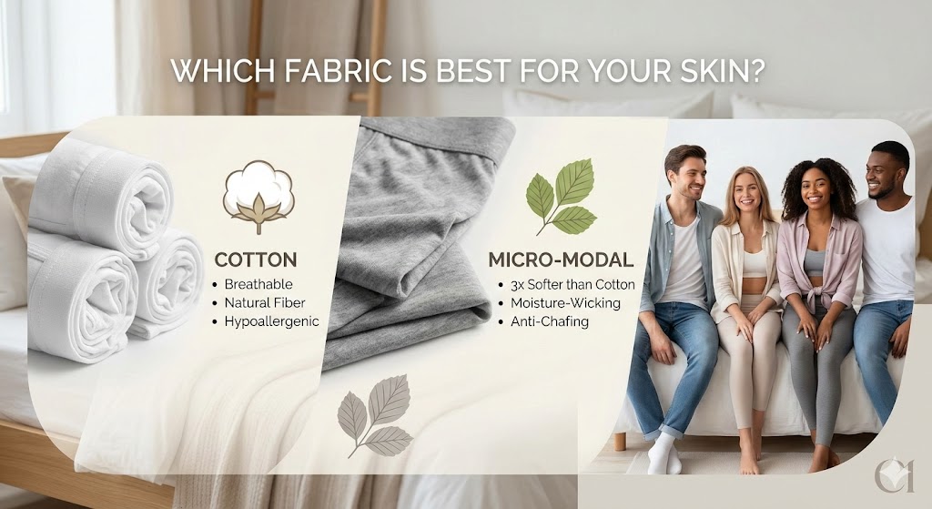 Micro-modal breathable trunks for sensitive skin